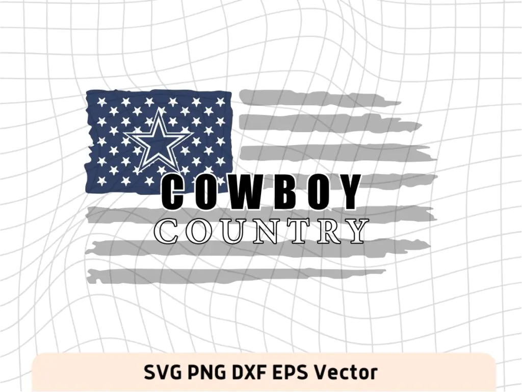 NFL Dallas Cowboy USA American Flag Cowboy Country SVG Vector Image Download