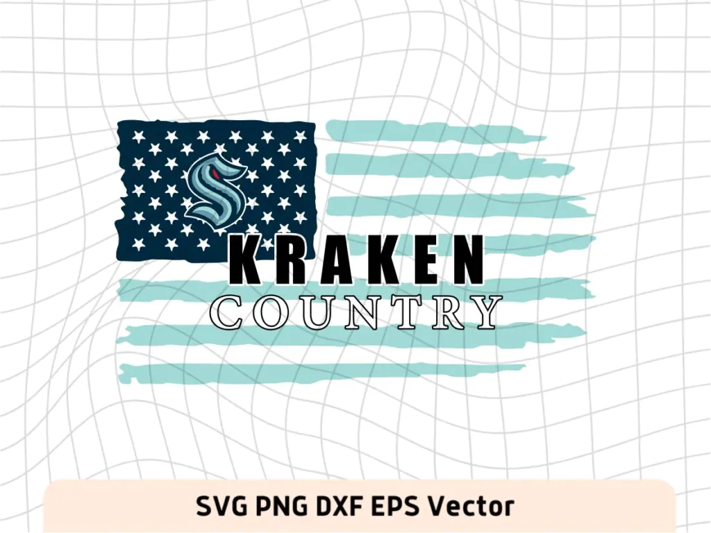 Seattle Kraken USA American Flag SVG Vector Image Download