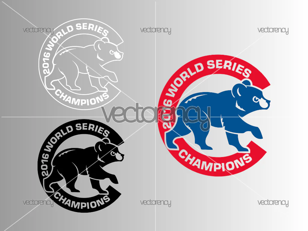 Chicago Cubs World Series Champions Logo SVG PNG Multicolor