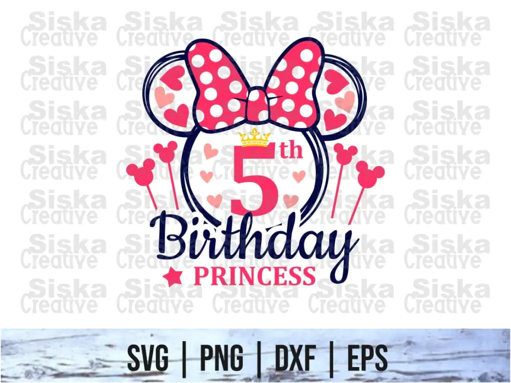 5th Birthday Princess SVG File