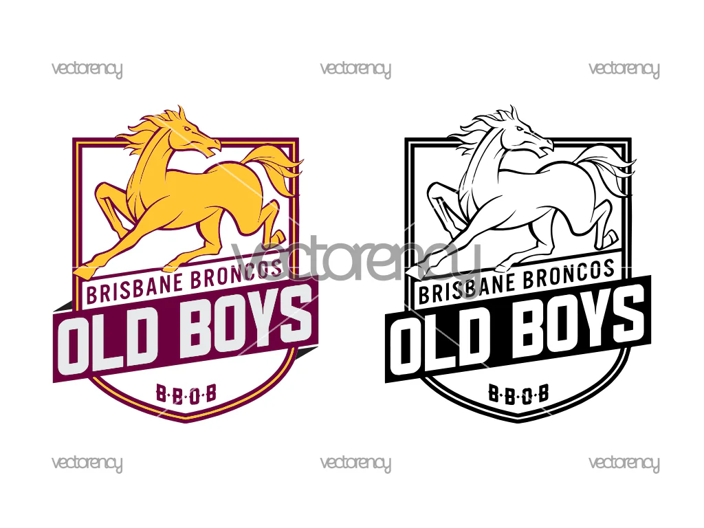 Brisbane Broncos Old Boys Logo HD Download SVG EPS PNG DXF