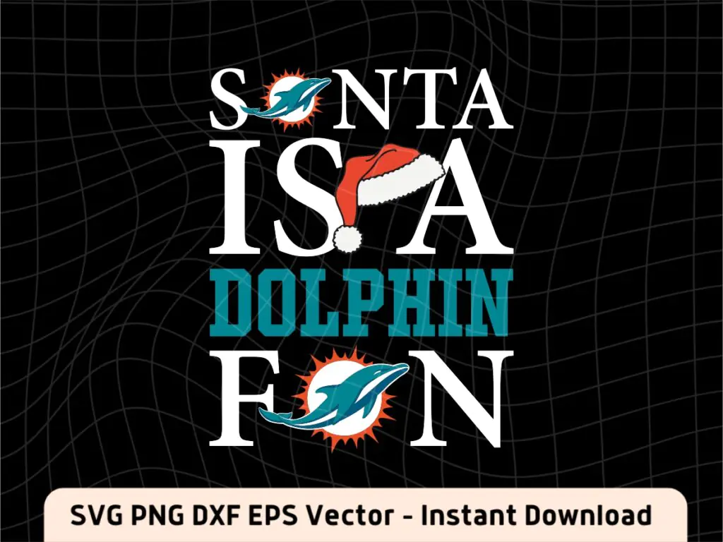 Santa is Dolphins Fans SVG, Miami Dolphins PNG