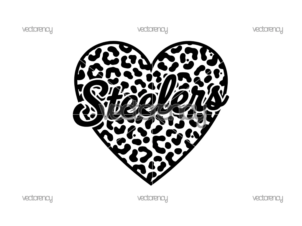 Steelers Leopard Pattern SVG, Pittsburgh Steelers Logo SVG, American Football Team SVG PNG DXF EPS