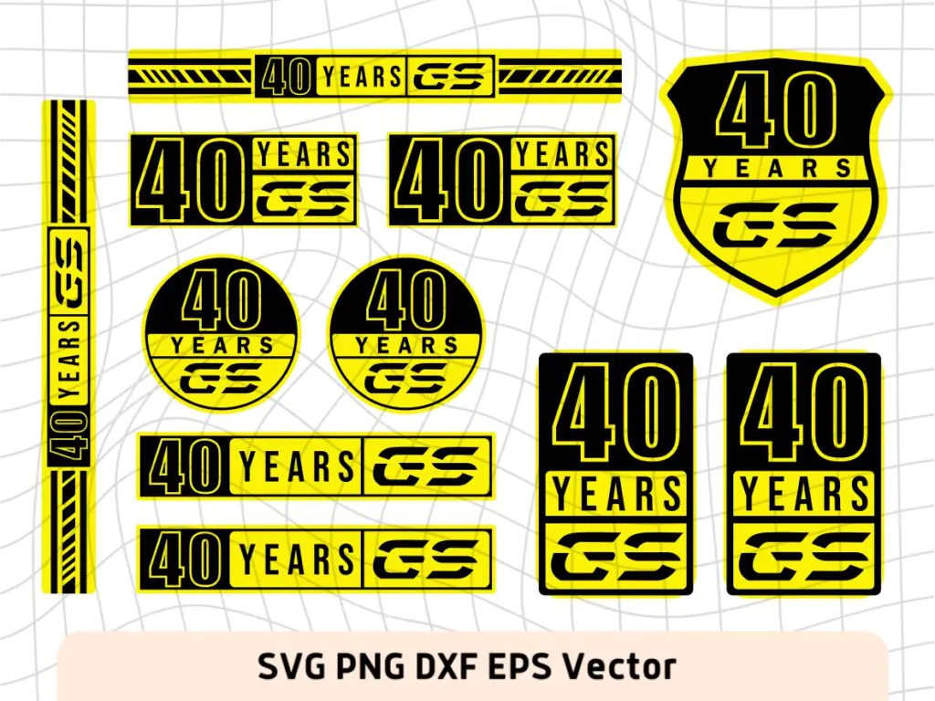 GS Gear 40 Years SVG Vector Bundle