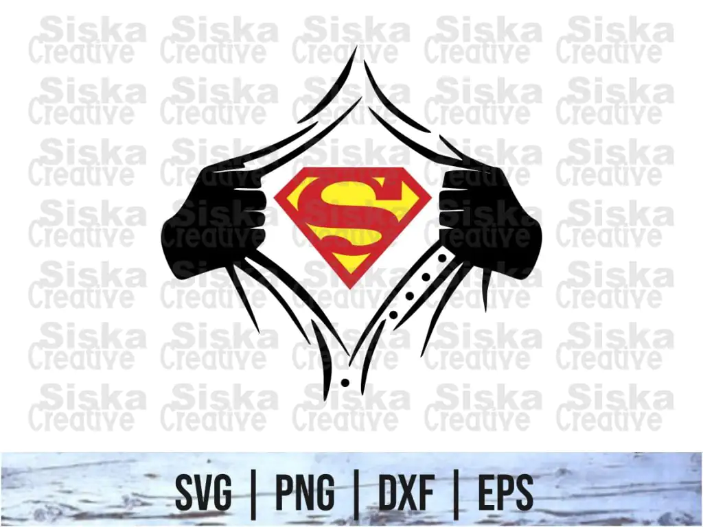 Rip Tear Shirt Superhero Superman SVG