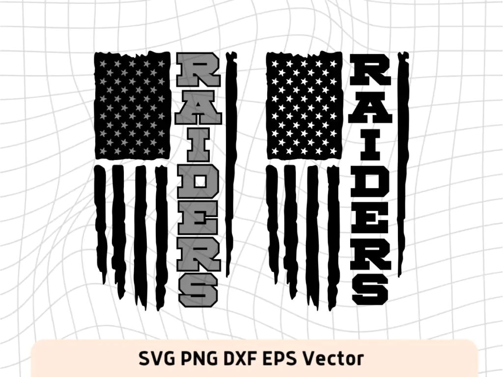 Raiders Football SVG File, American Flag PNG