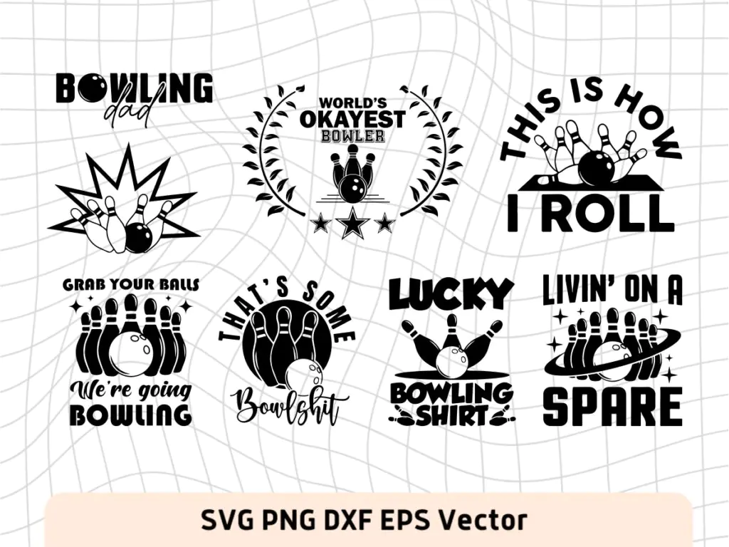 Bowling SVG Bundle, Bowler Lucky World Vector