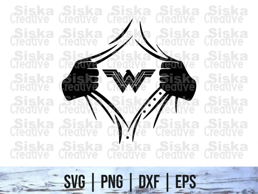 Rip Tear Shirt Superhero Wonder Woman SVG