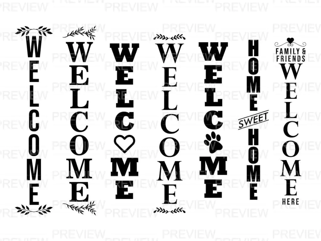 Welcome Sign SVG Vertical Porch Bundle