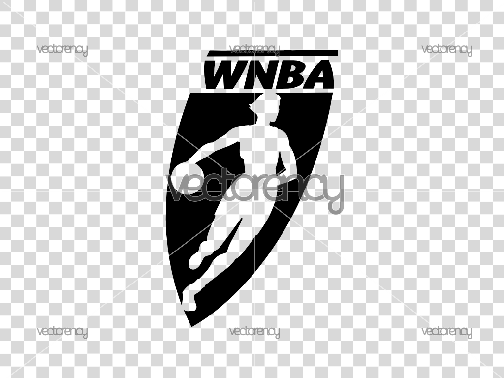 WNBA Logo Black Color PNG Transparent Vector