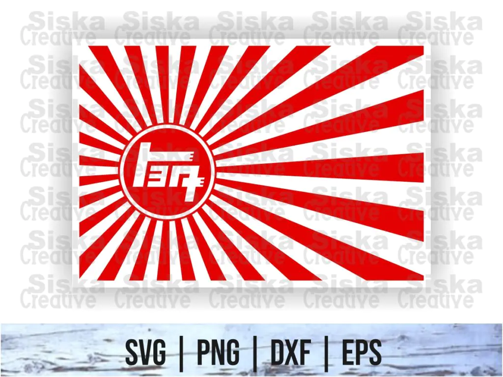 Vintage TEQ Rising Sun JDM SVG Cut Files