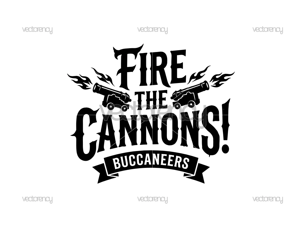 Fire The Cannons Buccaneers Oremium Vector American Football Design