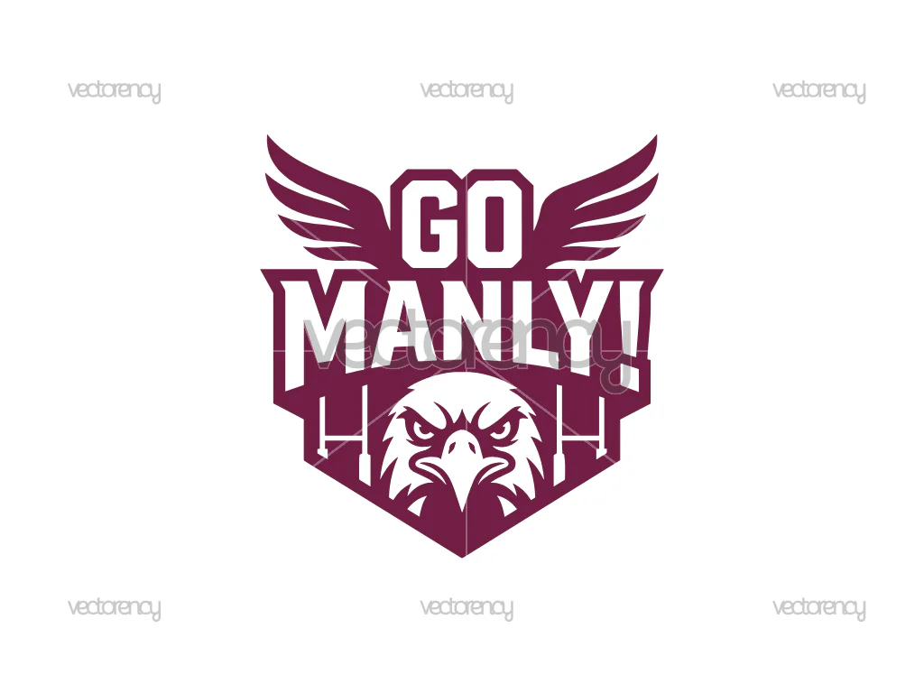 Rugby Go Manly SVG Clipart
