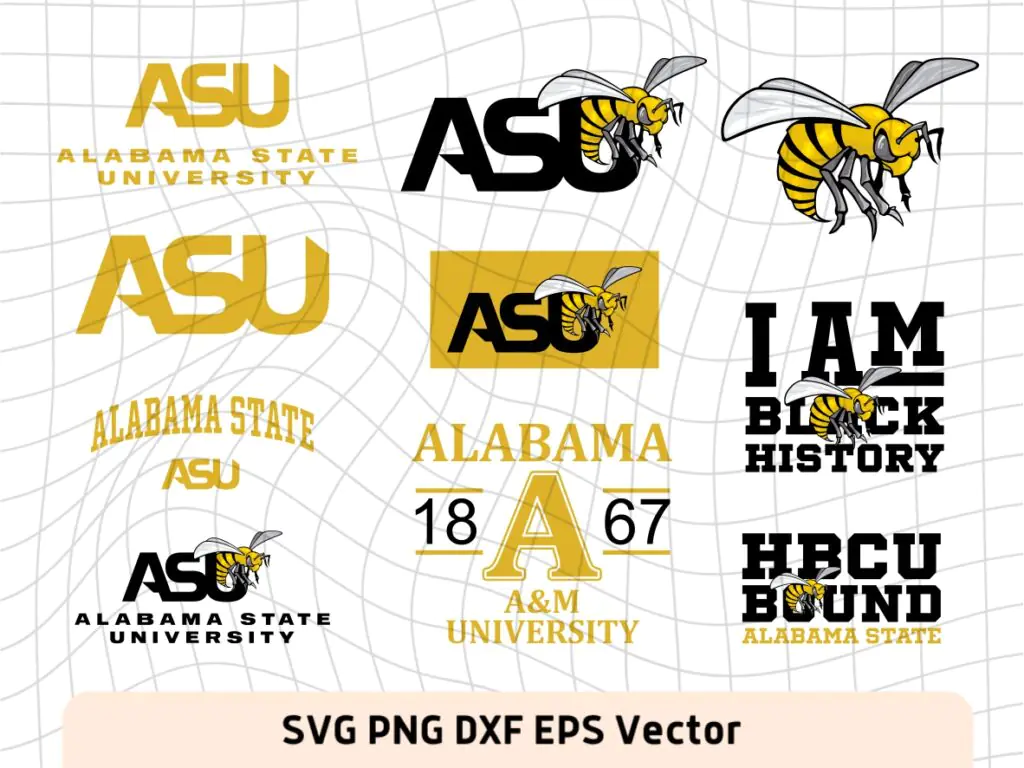 Alabama State University SVG, HBCU PNG ASU EPS