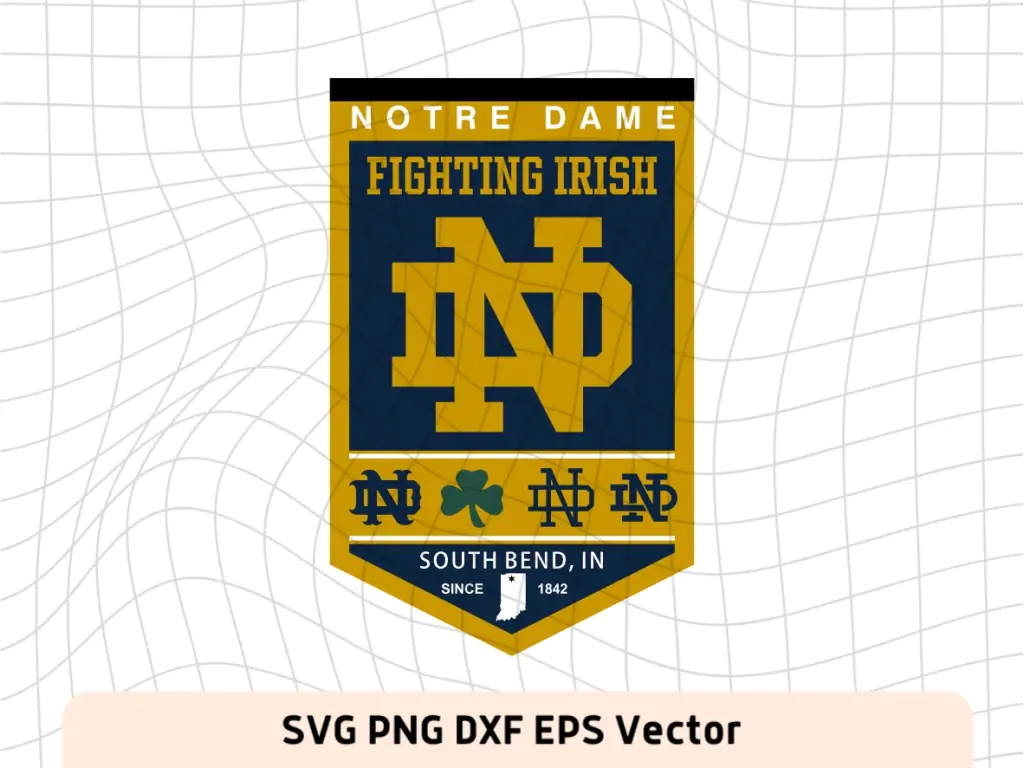 Notre Dame Fighting Irish Vintage Banner SVG PNG Image