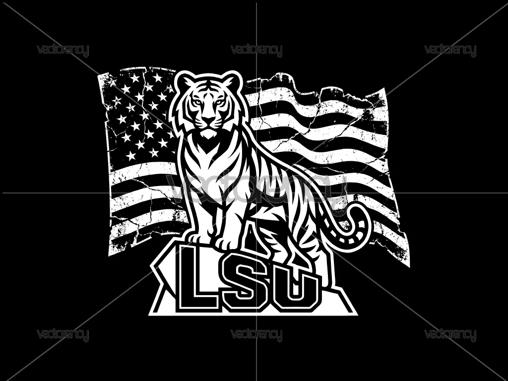 American Flag LSU Tiger SVG PNG Image