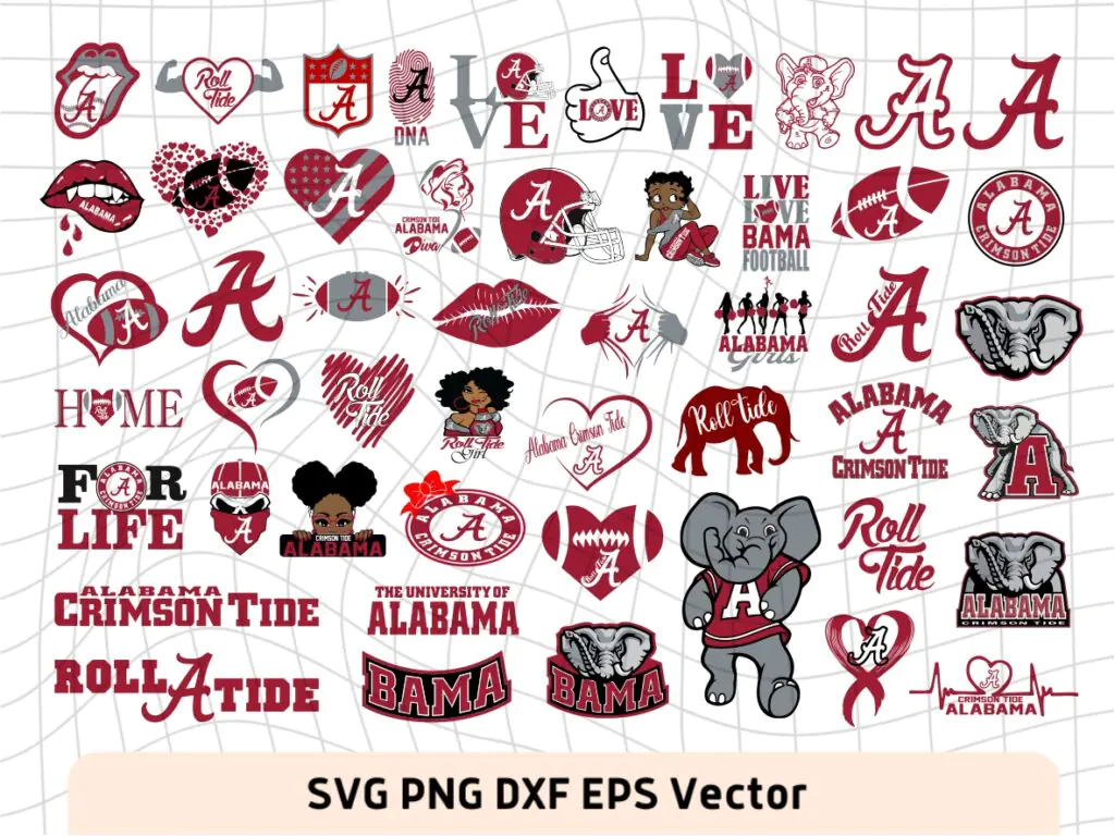 Alabama Crimson Tide SVG Bundle, NFL Cricut DIY