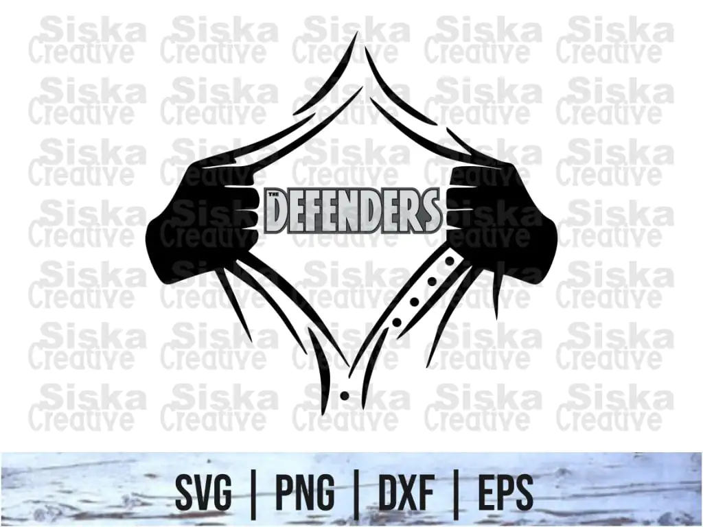 Rip Tear Shirt Superhero The Defenders SVG