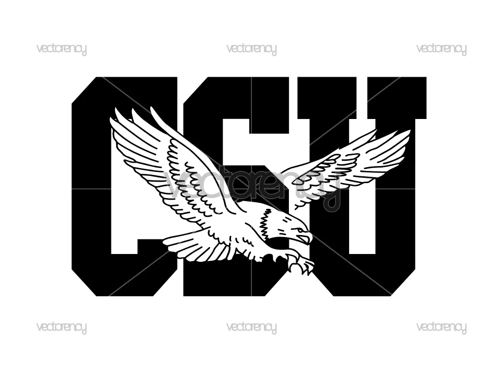 Coppin State University CSU Eagles Black Color SVG Image Logo