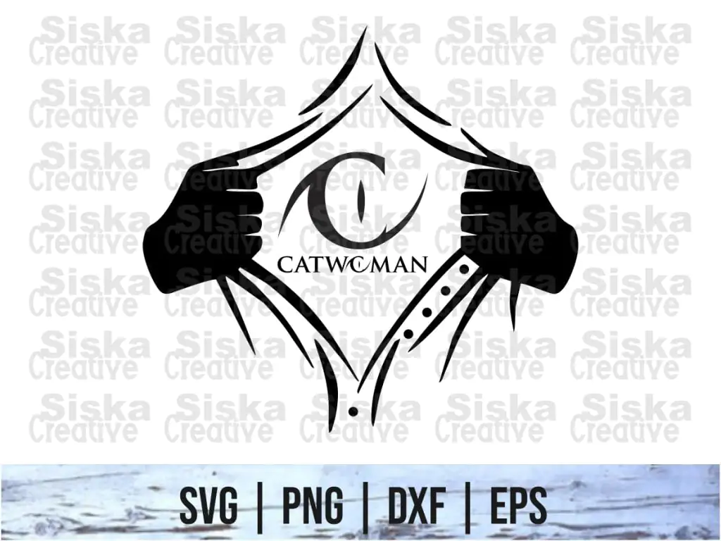 Rip Tear Shirt Superhero Catwoman SVG