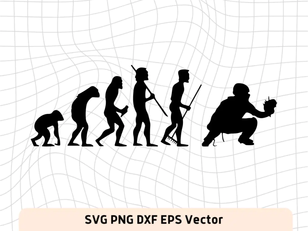 Baseball SVG Human Evolution Catcher