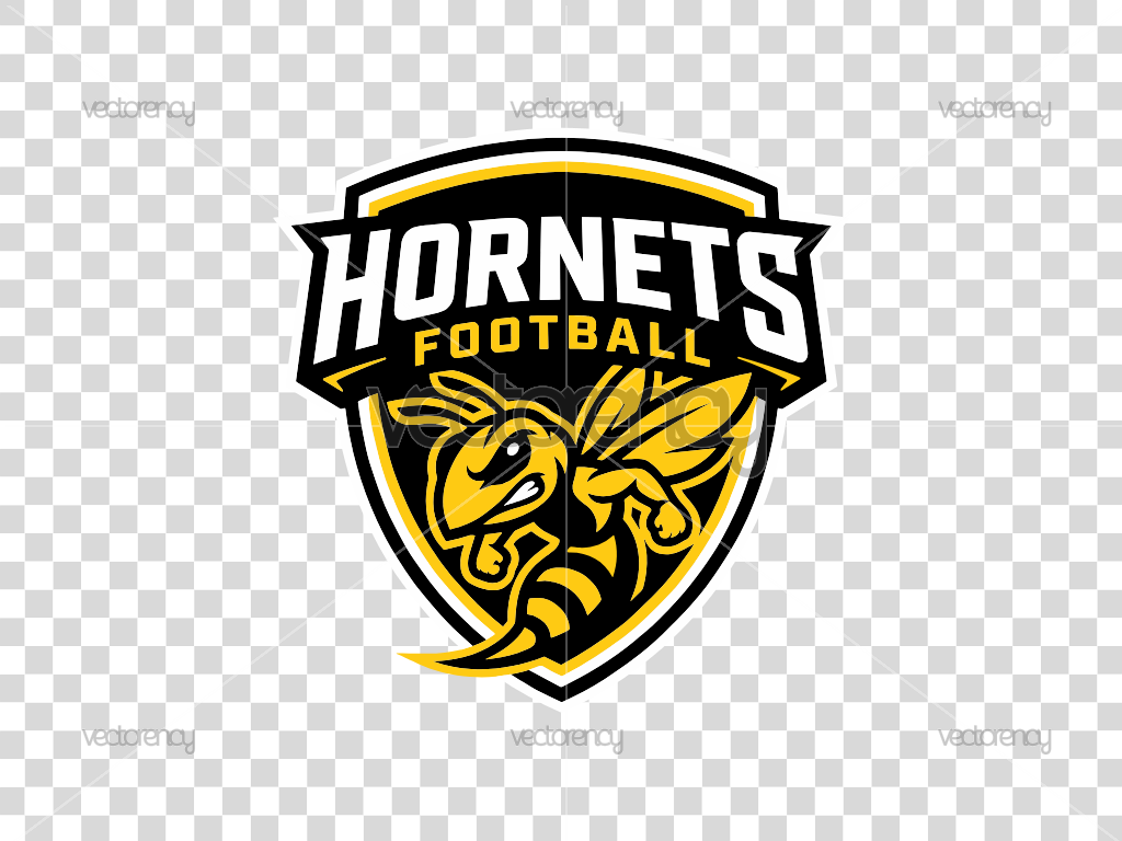 Yellow White Hornets Football SVG