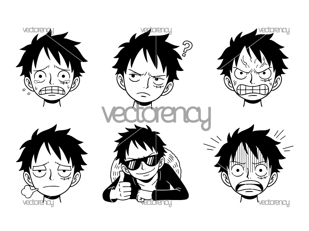 Monkey D. Luffy One Piece Sticker Emoji SVG