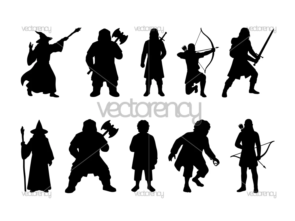 Lord of The Ring Silhouette Vector SVG Clipart