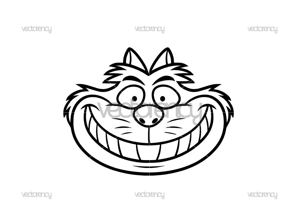 Cheshire Cat Head SVG