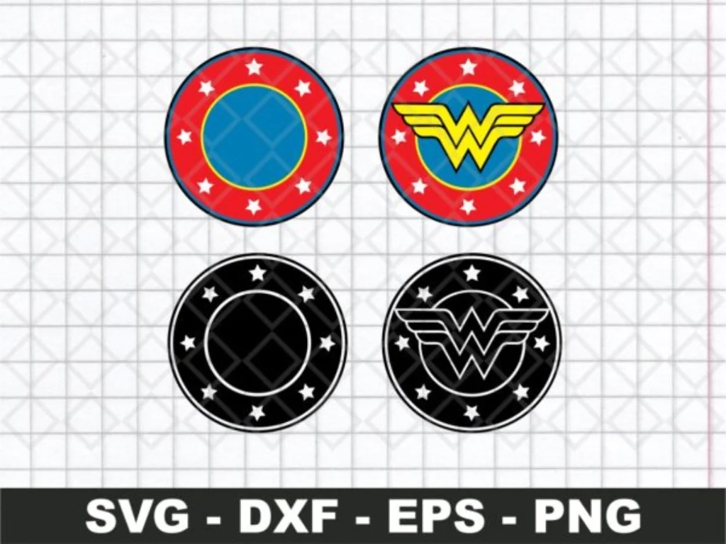 Wonder Woman Shield SVG Black Layered PNG Vector