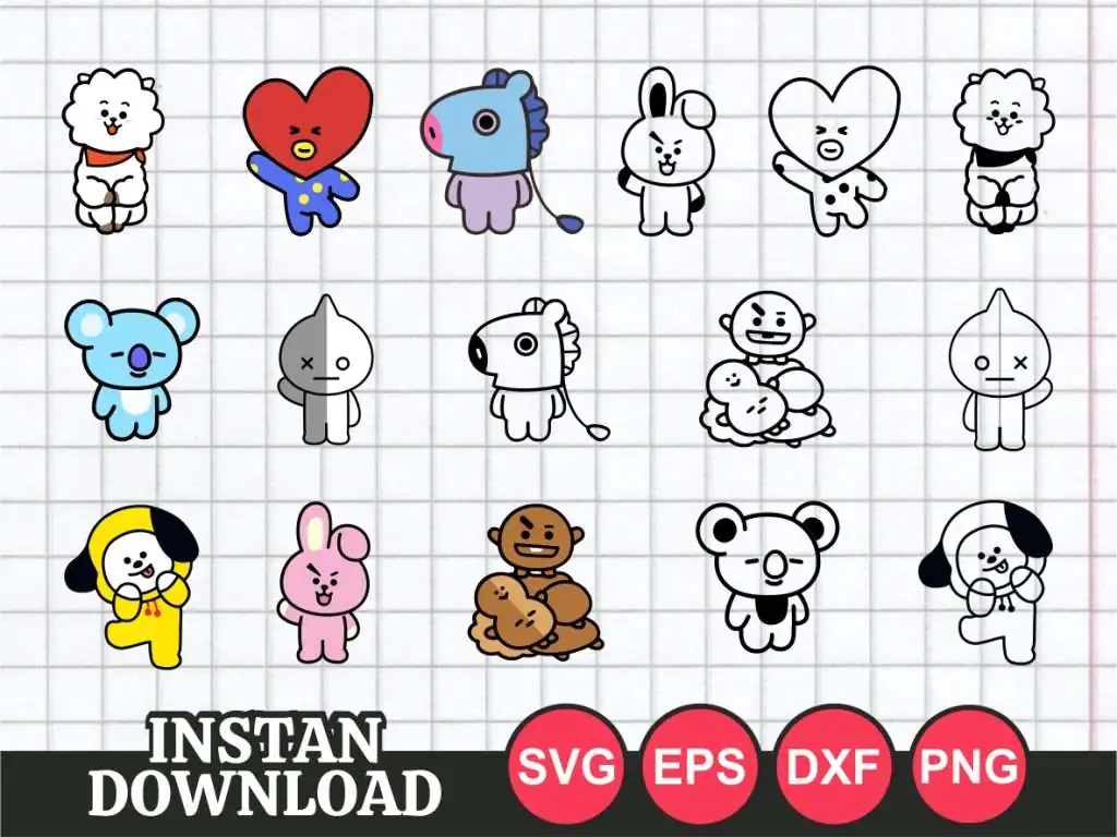 BTS BT21 SVG Bundle | Vectorency