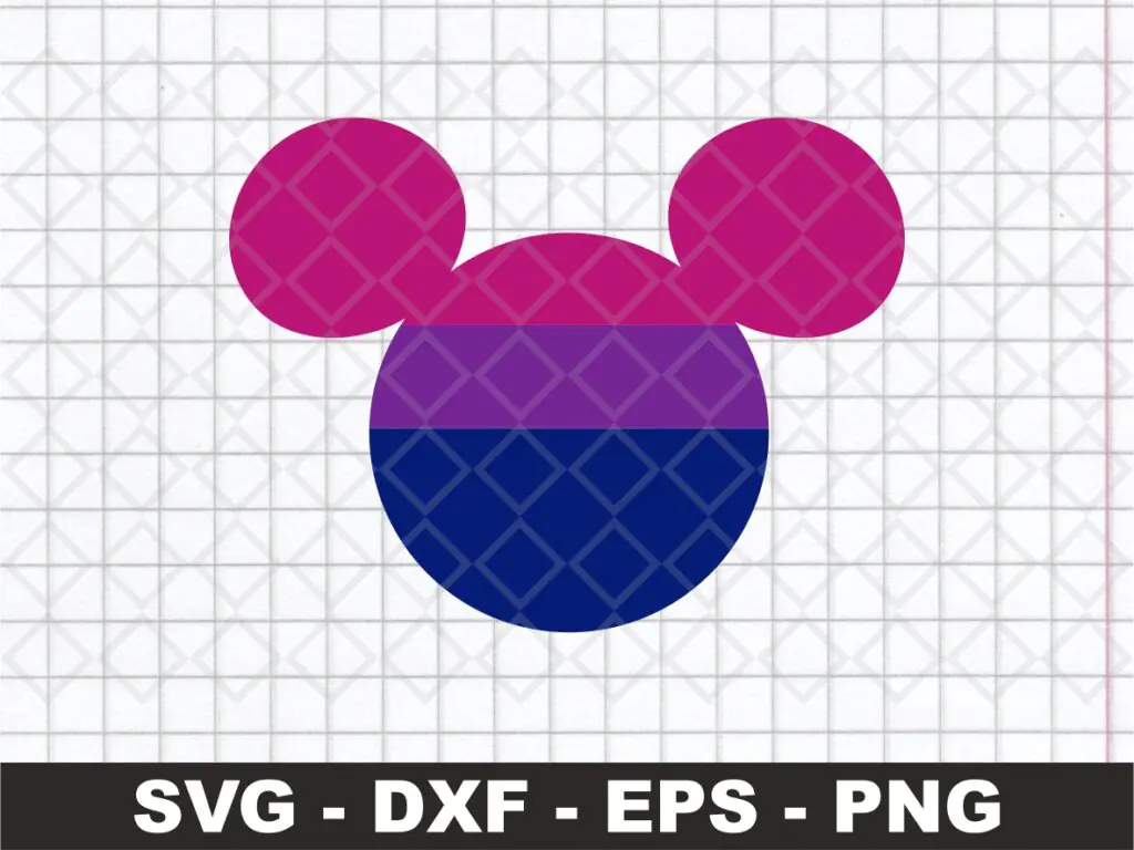 Bi Flag Disney Mickey Mouse Head PNG Vector