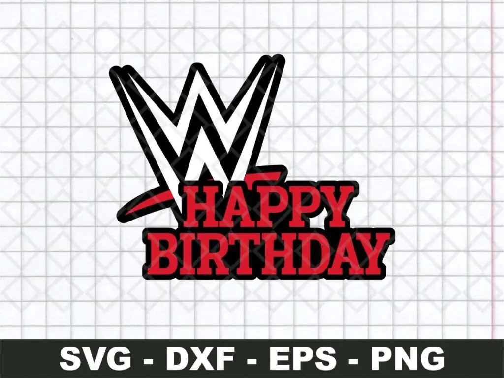 WWE Happy Birthday Cake Topper Printable