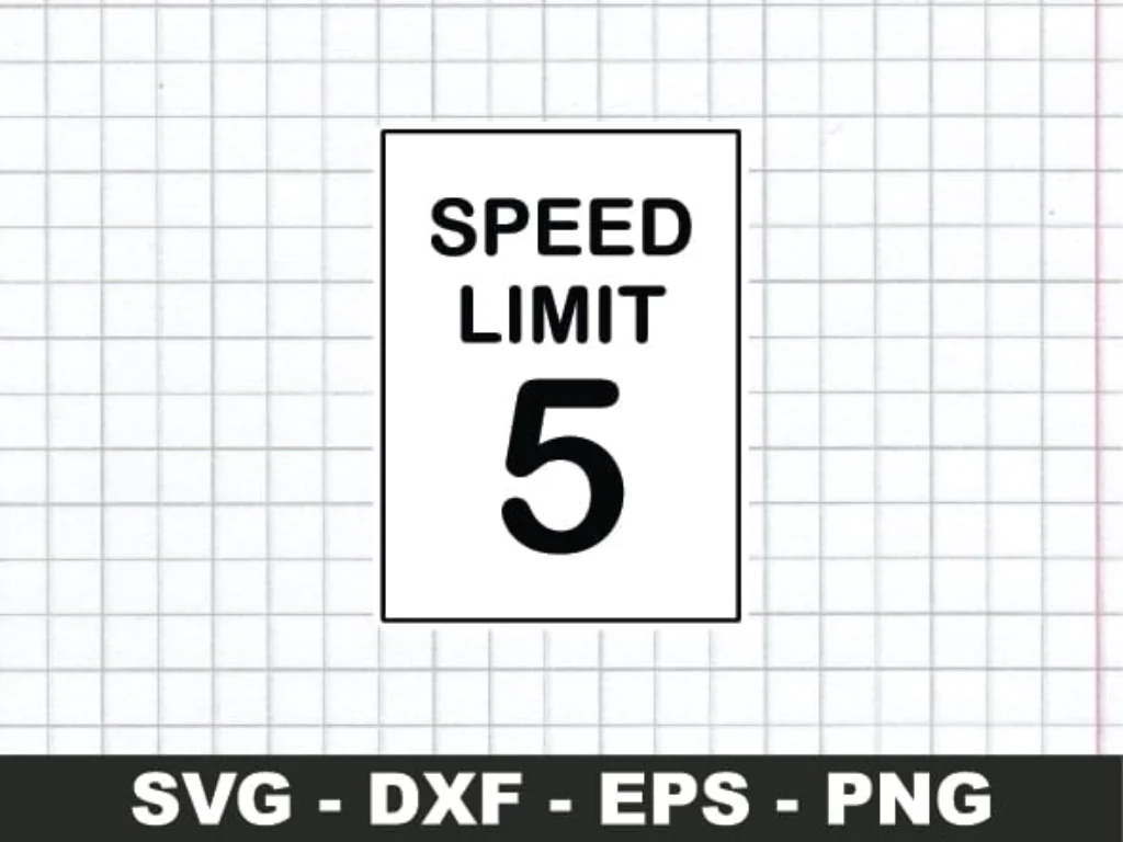 Blank MPH Speed Limit 5 Sign SVG