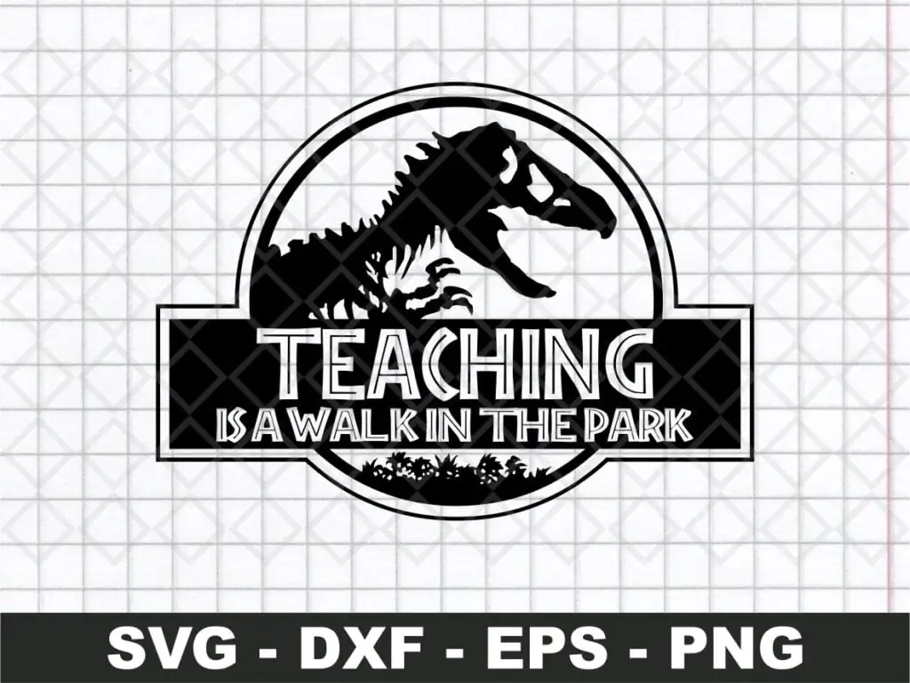 Teaching Is a Walk in The Park SVG Silhouette Vector