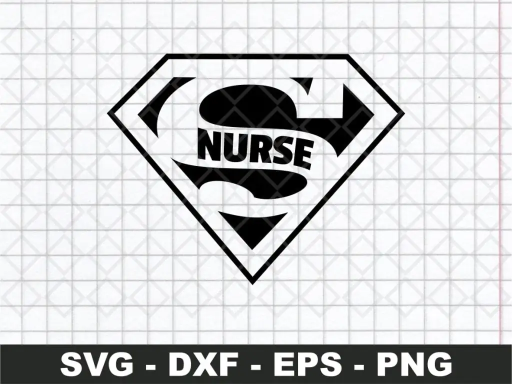 Superman Nurse SVG Silhouette Vector