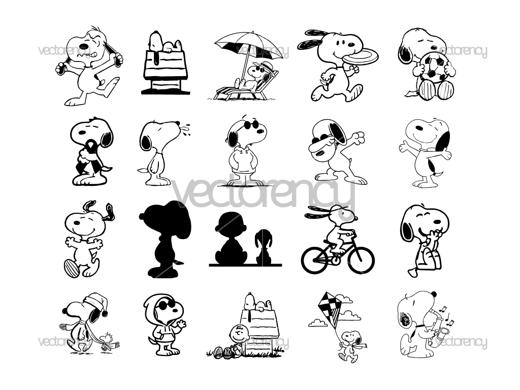 Snoopy SVG Cut File Bundle Vector