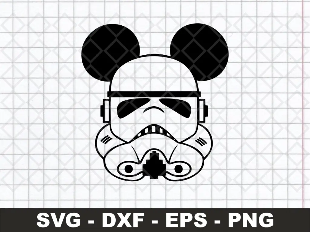 Stormtrooper Mickey Image Design, SVG, PNG, EPS and DXF