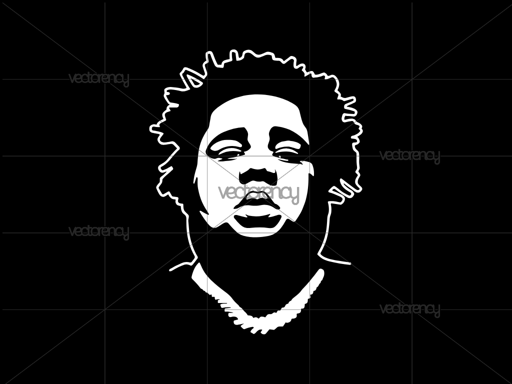 Rod Wave Face Silhouette SVG