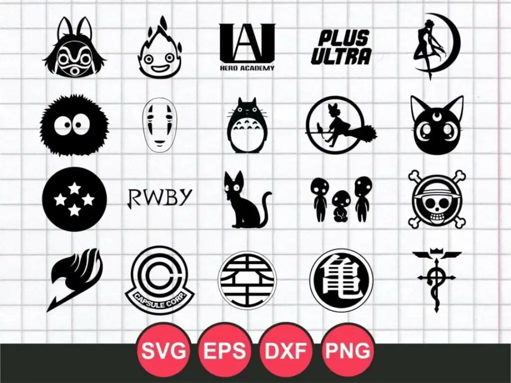 Anime Logo SVG Cut Files Bundle