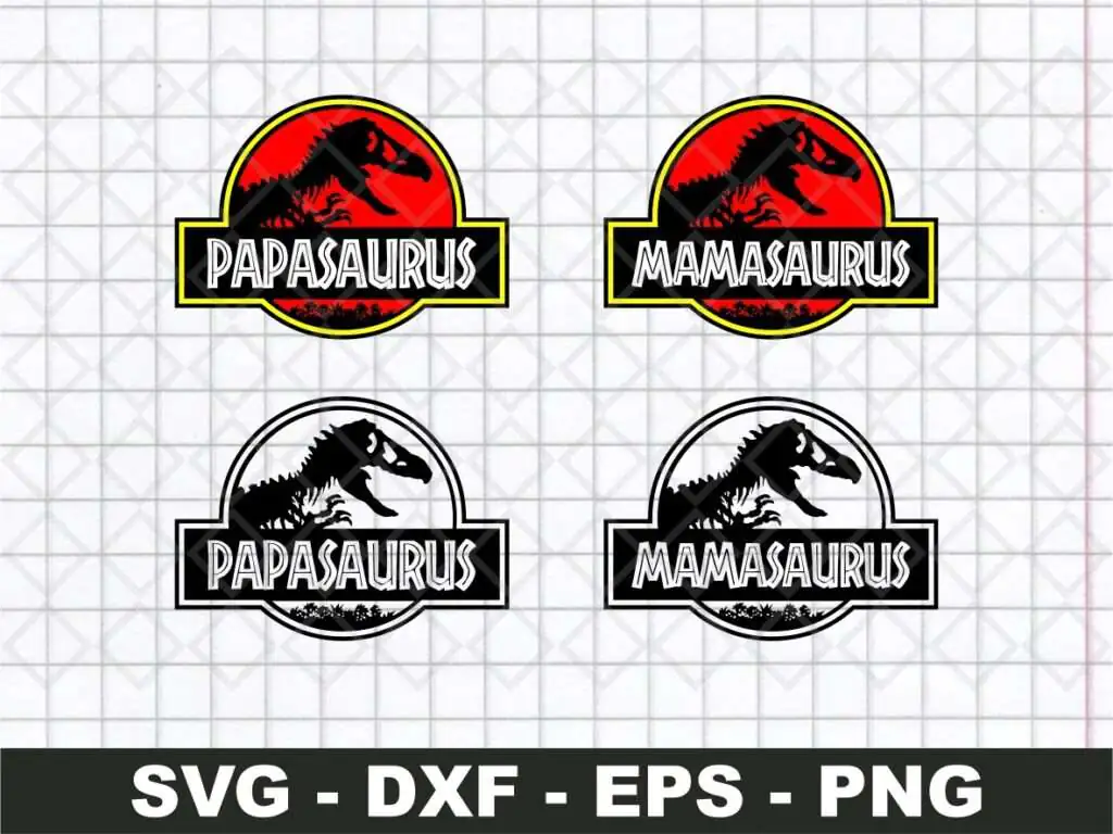 Papasaurus & Mamasaurus Jurassic Park Logo SVG