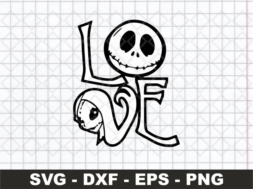 Love Jack Skellington and Sally SVG