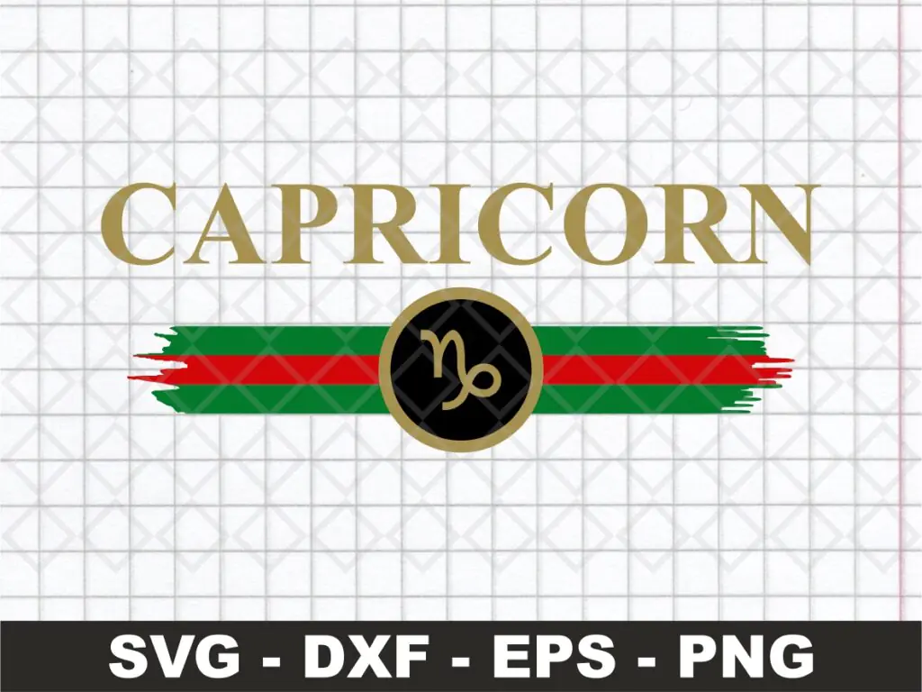 Zodiac Signs Capricorn SVG File, Horoscope Gucci Capricorn Shirt Design PNG