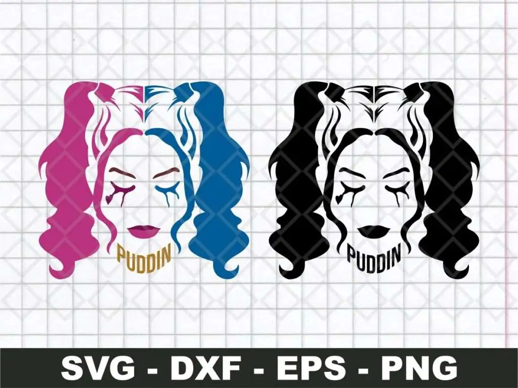 Harley Quinn Head SVG Files