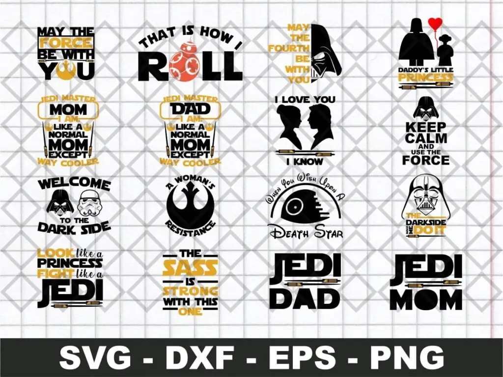 Family Mom Dad Star Wars SVG