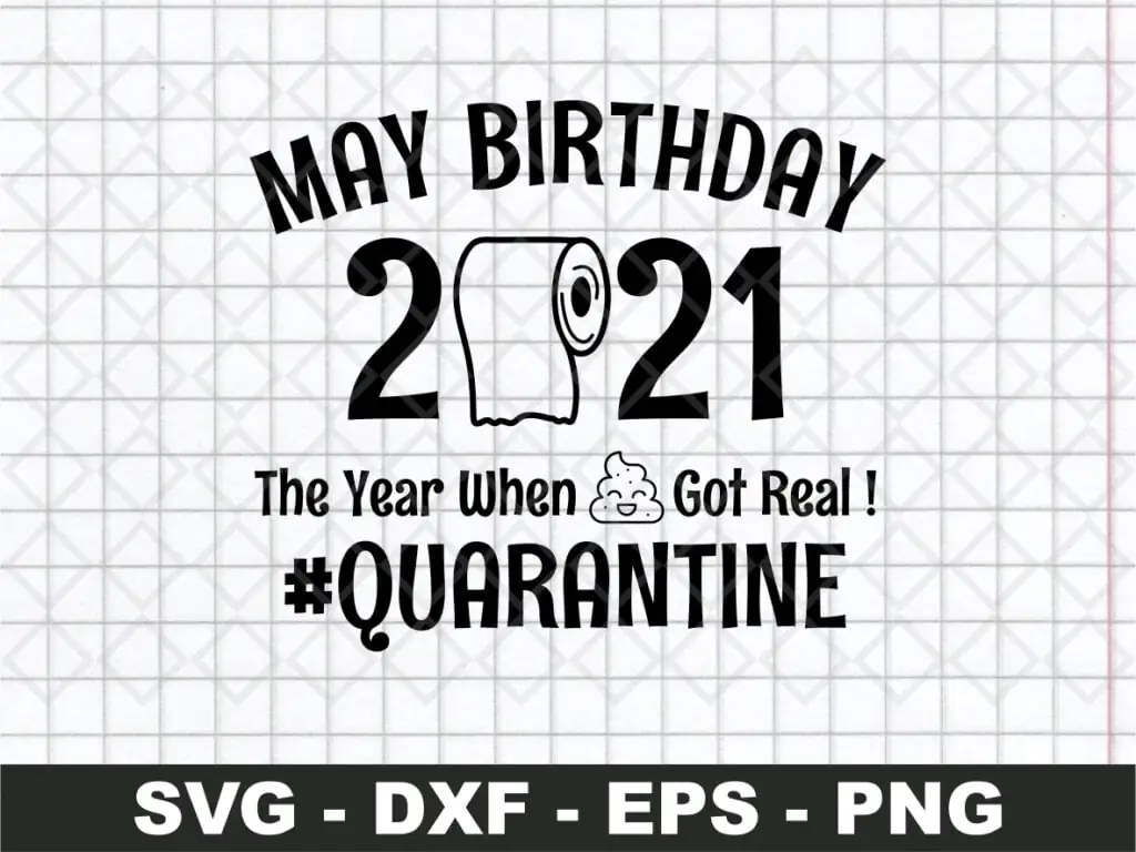 May Birthday 2021 Toilet Paper The Year When Shit Got Real Quarantine SVG Cut File