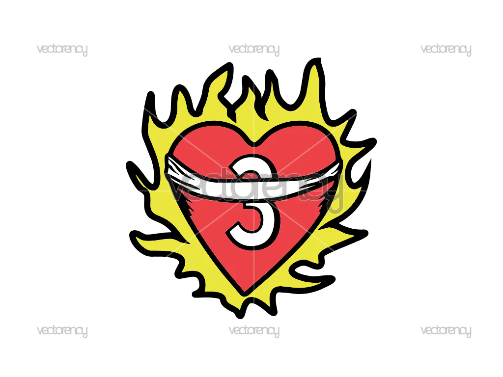 One Tree Hill Flaming Heart SVG Vector PNG Download