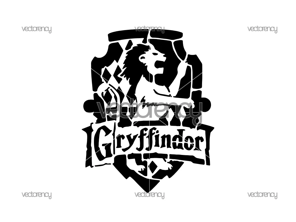 Gryffindor Harry Potter Logo Stencil Spray Art Vector File Download PNG