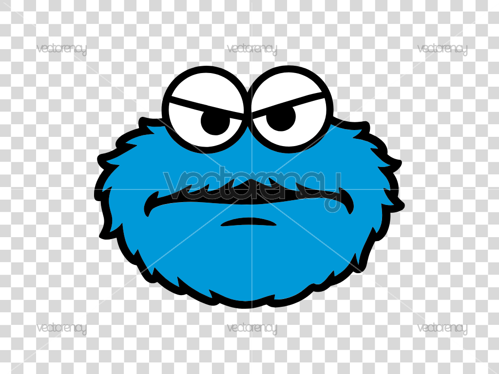 Annoyed Cookie Monster Face Head SVG PNG