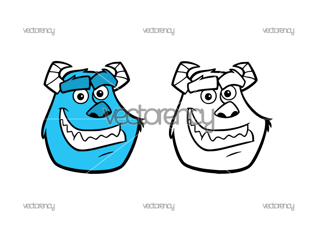 Sully Monsters INC Face SVG PNG